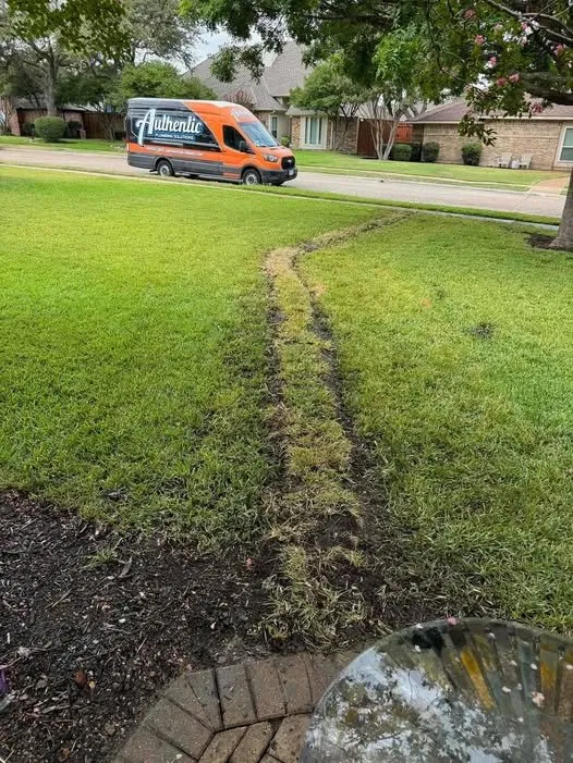 Authentic Plumbing van at a completed job in Rockwall